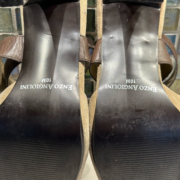 Enzo Angiolini leather suede heels with leather straps around ankle in size 10 - Picture 6 of 7